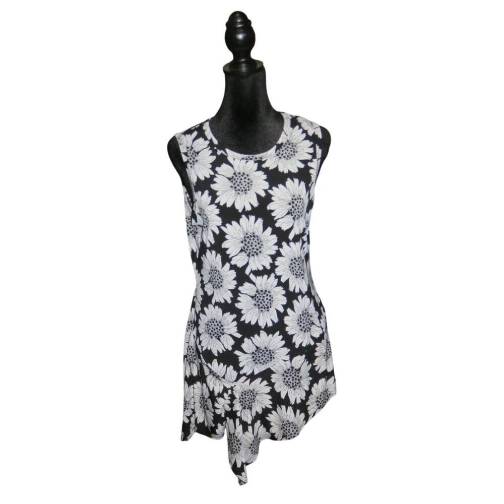 Karen Kane High Low Sleeveless Sunflower Tunic size Small